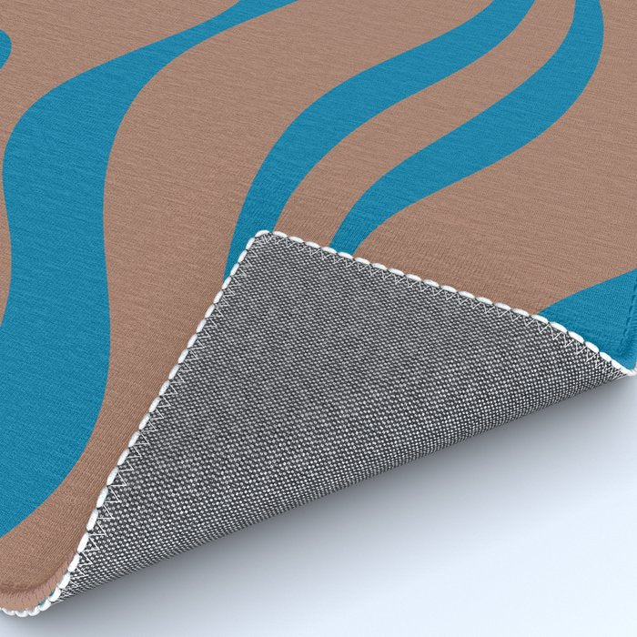 Modern Retro Liquid Swirl Wavy Abstract Inspired by PANTONE 17 1230 Color of the Year Mocha Mousse Rug Gallery Image 4