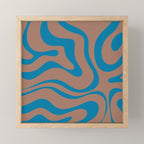 Modern Retro Liquid Swirl Wavy Abstract Inspired by PANTONE 17 1230 Color of the Year Mocha Mousse Mini Art Print Gallery Image 1