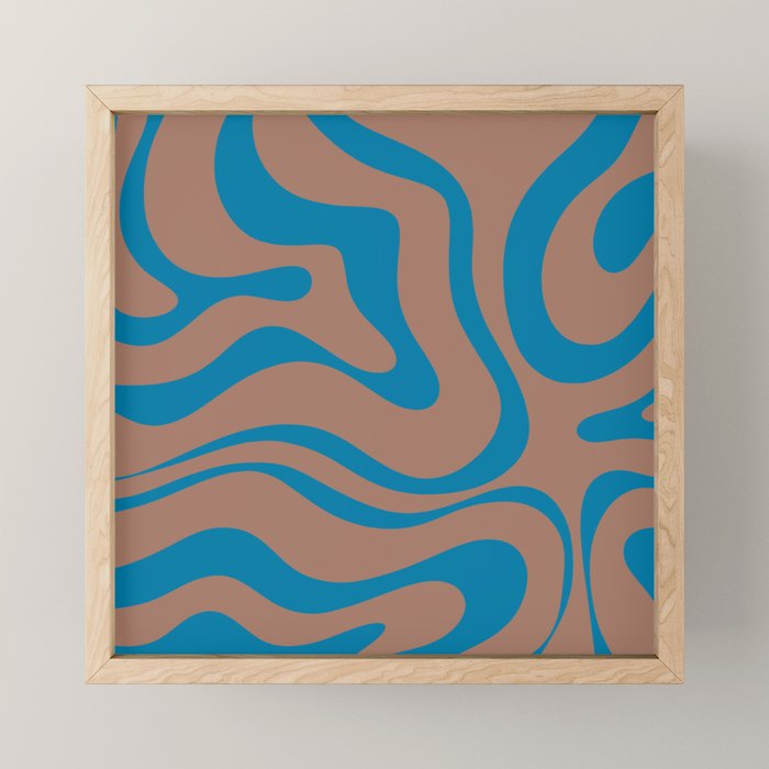 Modern Retro Liquid Swirl Wavy Abstract Inspired by PANTONE 17 1230 Color of the Year Mocha Mousse Mini Art Print Gallery Image 1