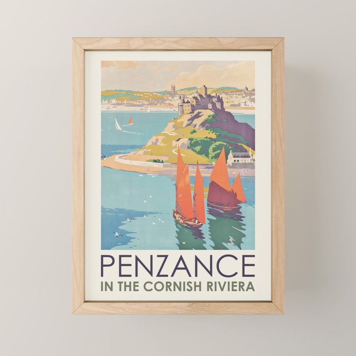 Penzance Cornwall Vintage Travel Poster, 1935 Mini Art Print Gallery Image 1