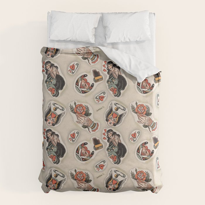 Tattoo flash Duvet Cover Gallery Image 6