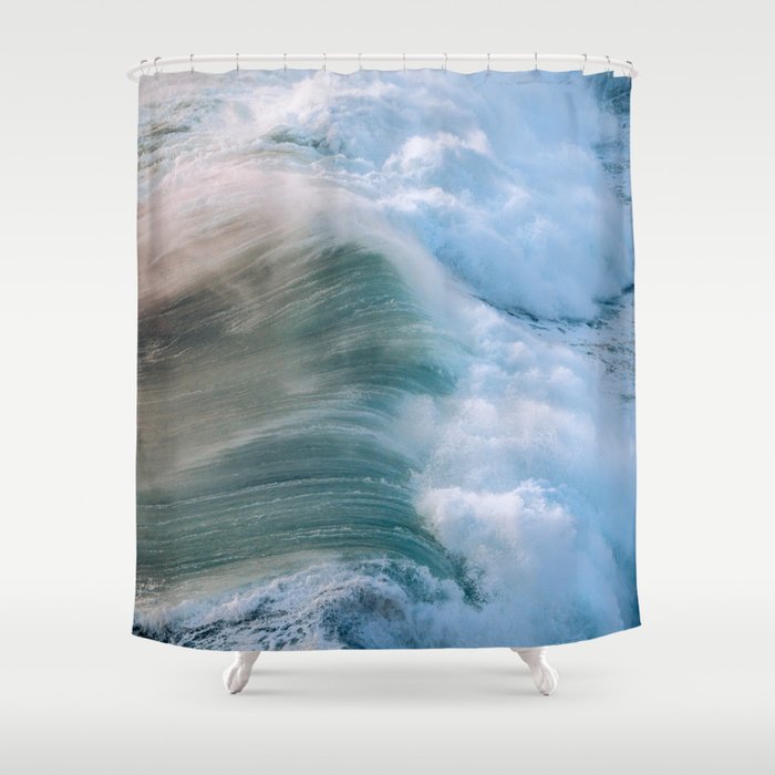 Waves in the Sunset Light Shower Curtain Gallery Image 1
