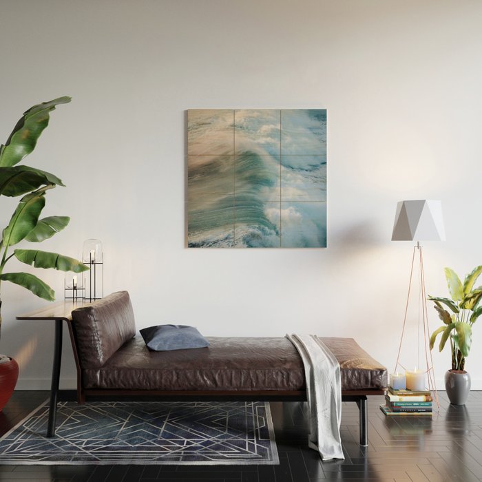 Waves in the Sunset Light Wood Wall Art Gallery Image 2