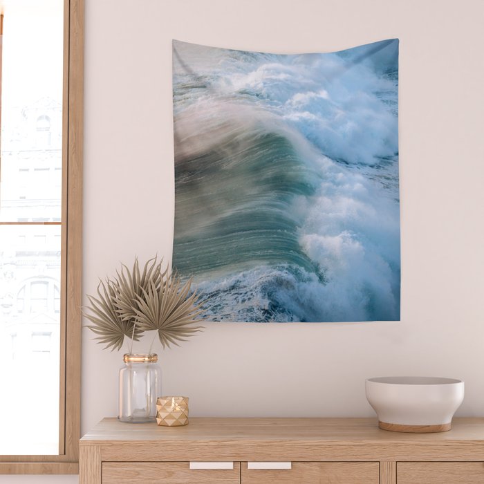 Waves in the Sunset Light Wall Tapestry Gallery Image 2