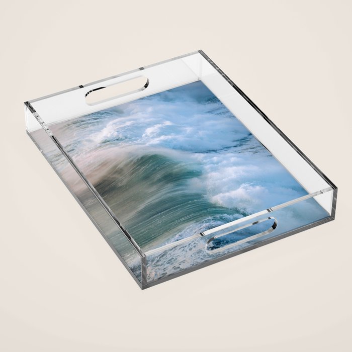 Waves in the Sunset Light Acrylic Tray Gallery Image 1