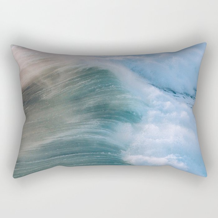 Waves in the Sunset Light Rectangular Pillow Gallery Image 2