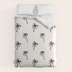 Black and white tropical palm tree pattern Comforter Gallery Image 6