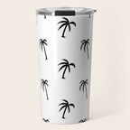 Black and white tropical palm tree pattern Travel Mug Gallery Image 1