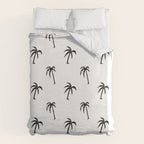 Black and white tropical palm tree pattern Duvet Cover Gallery Image 6