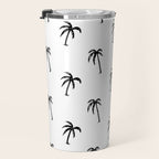 Black and white tropical palm tree pattern Travel Mug Gallery Image 3