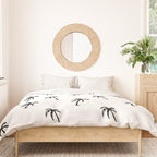 Black and white tropical palm tree pattern Duvet Cover Gallery Image 3