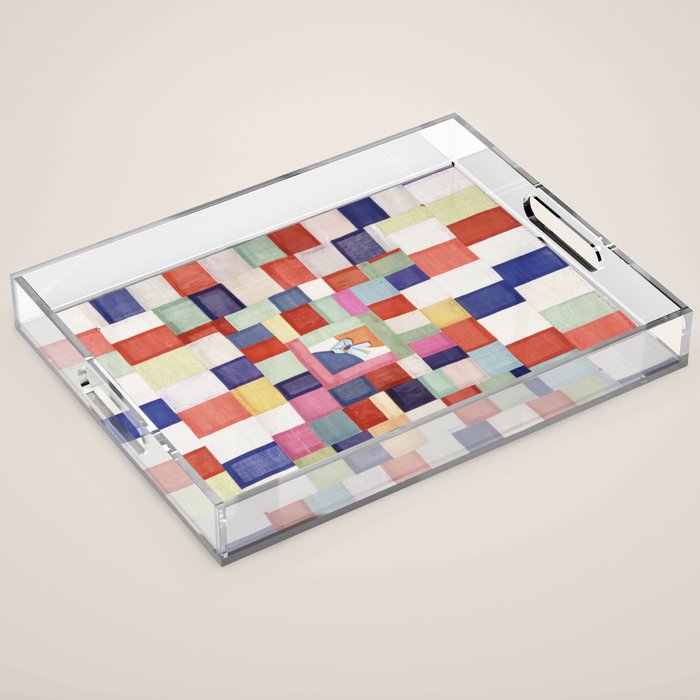 Korean 19th Century Geometric Textile Print Acrylic Tray Gallery Image 1