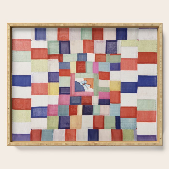 Korean 19th Century Geometric Textile Print Serving Tray Gallery Image 1