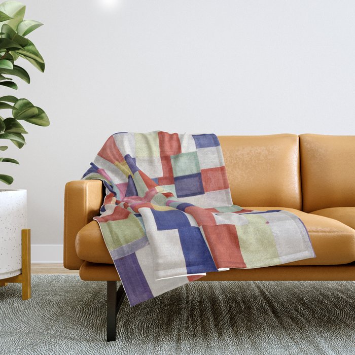 Korean 19th Century Geometric Textile Print Throw Blanket Gallery Image 1