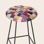 Korean 19th Century Geometric Textile Print Stool Gallery Image 2