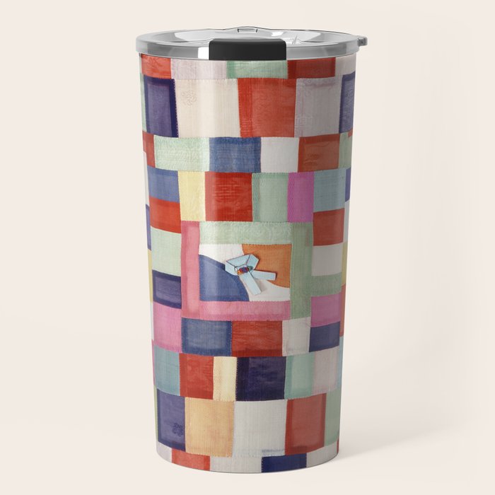 Korean 19th Century Geometric Textile Print Travel Mug Gallery Image 1