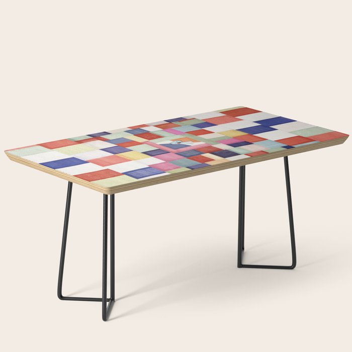 Korean 19th Century Geometric Textile Print Coffee Table Gallery Image 1