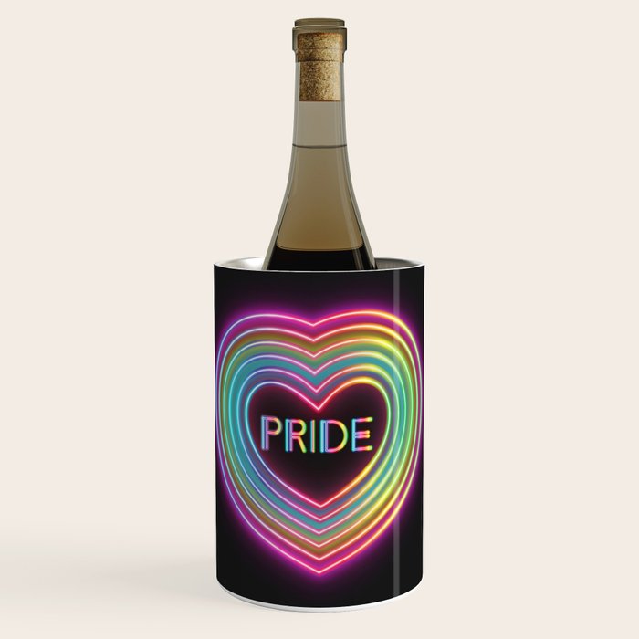 Neon Pride Heart Wine Chiller Gallery Image 1