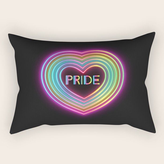 Neon Pride Heart Rectangular Pillow Gallery Image 2