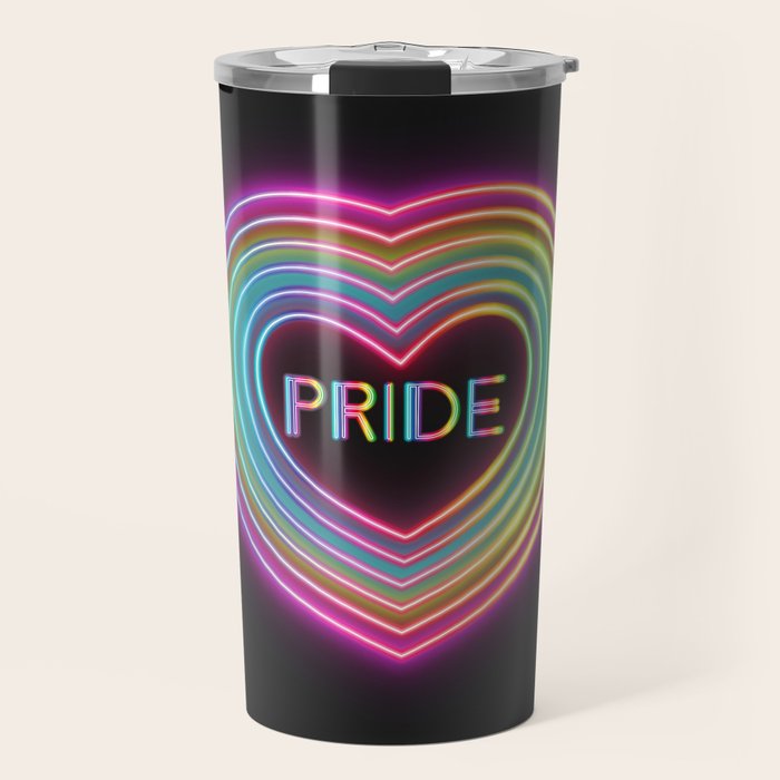 Neon Pride Heart Travel Mug Gallery Image 1