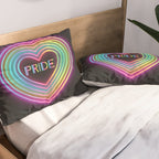 Neon Pride Heart Pillow Sham Gallery Image 2