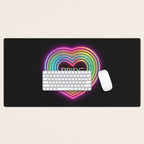 Neon Pride Heart Desk Mat Gallery Image 1