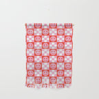 Retro love heart face checkered pattern Wall Hanging Gallery Image 1