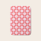 Retro love heart face checkered pattern Bath Mat Gallery Image 1