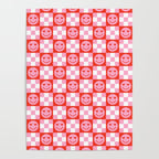 Retro love heart face checkered pattern Poster Gallery Image 4