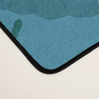 Peacock and Flower - Teal and Blue Desk Mat Gallery Image 4