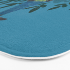 Peacock and Flower - Teal and Blue Bath Mat Gallery Image 3