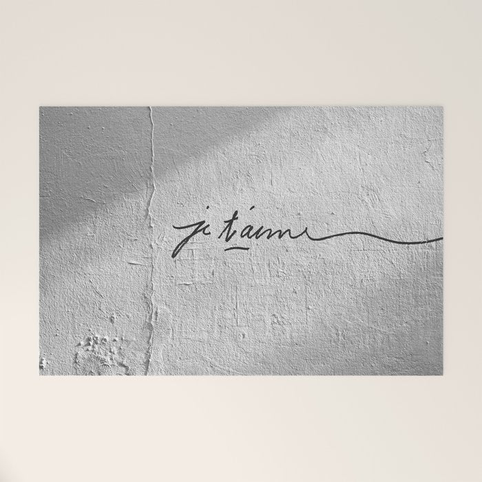 Je t'aime - Love Graffiti Art Print in France - Romantic Bedroom Decor Welcome Mat Gallery Image 1