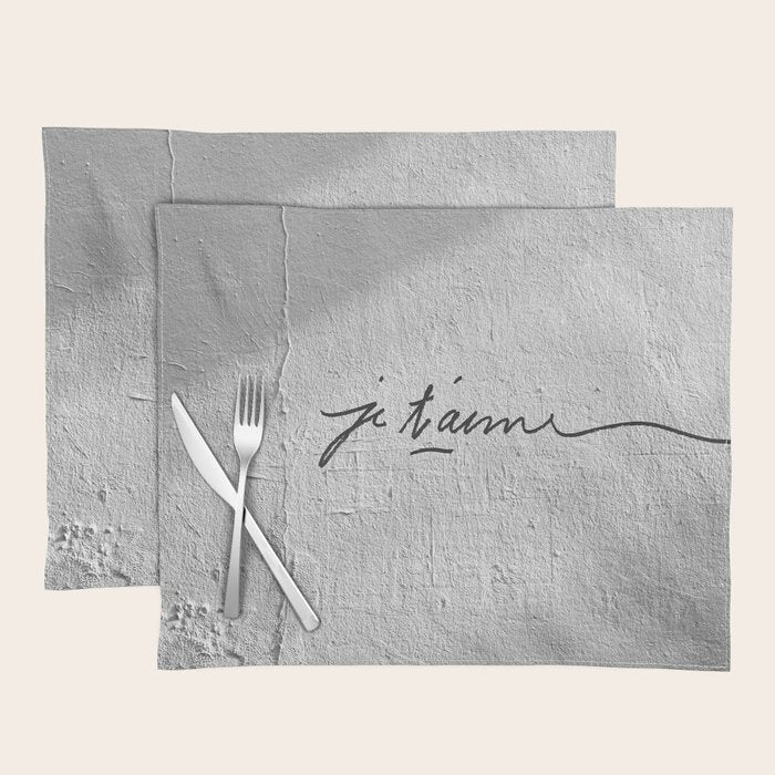 Je t'aime - Love Graffiti Art Print in France - Romantic Bedroom Decor Placemat Gallery Image 1