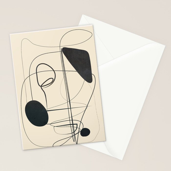 Abstract Line Art VIII Stationery Card Gallery Image 2