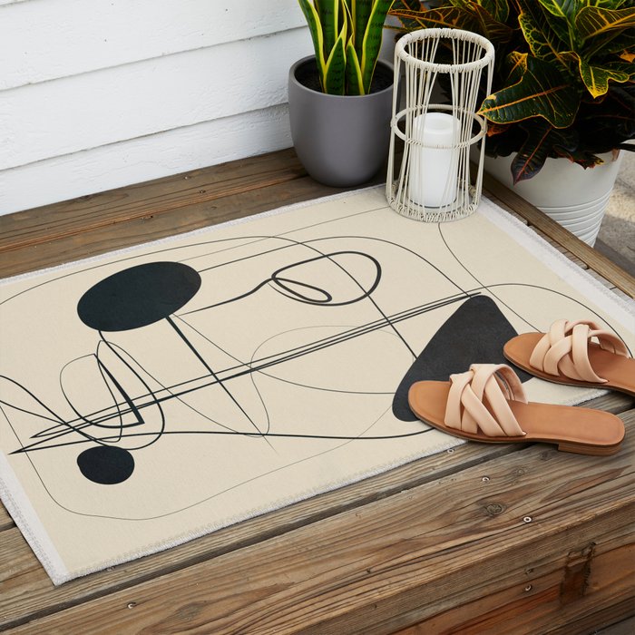 Abstract Line Art VIII Outdoor Rug Gallery Image 2