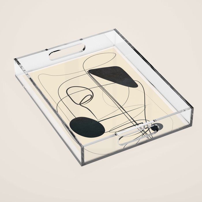 Abstract Line Art VIII Acrylic Tray Gallery Image 1