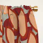 Festive, Floral Prints, Green, Terracotta, Red, Coloured Prints Window Curtain Gallery Image 2