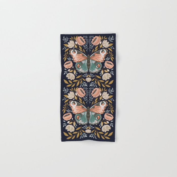 William Morris Butterfly - Midnight Garden Bath Towel Gallery Image 1