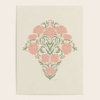 Pastel Peach Peonies - Retro botanical Poster Gallery Image 4