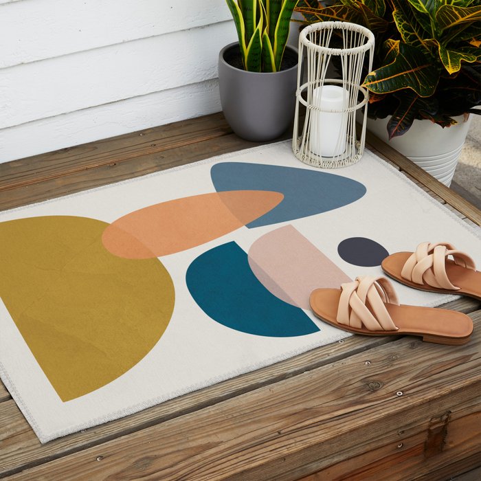 Free Abstract Shapes I Outdoor Rug Gallery Image 2