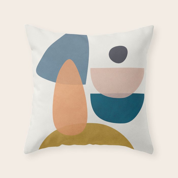 Free Abstract Shapes I Throw Pillow Gallery Image 6
