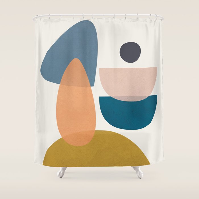 Free Abstract Shapes I Shower Curtain Gallery Image 1