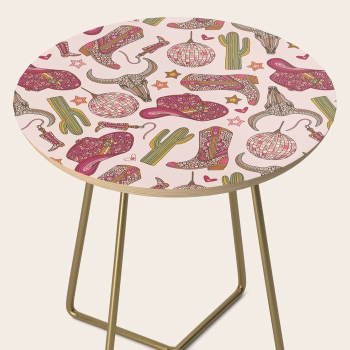 Western Disco Dreams , Cowgirl Pattern Side Table Gallery Image 2