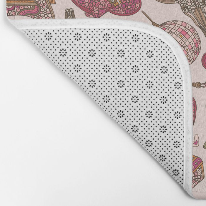 Western Disco Dreams , Cowgirl Pattern Bath Mat Gallery Image 2
