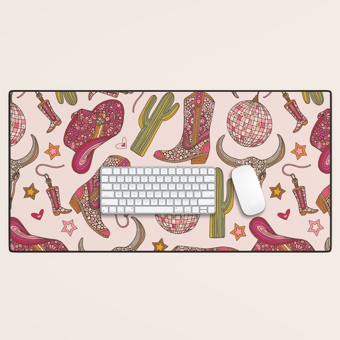 Western Disco Dreams , Cowgirl Pattern Desk Mat Gallery Image 1