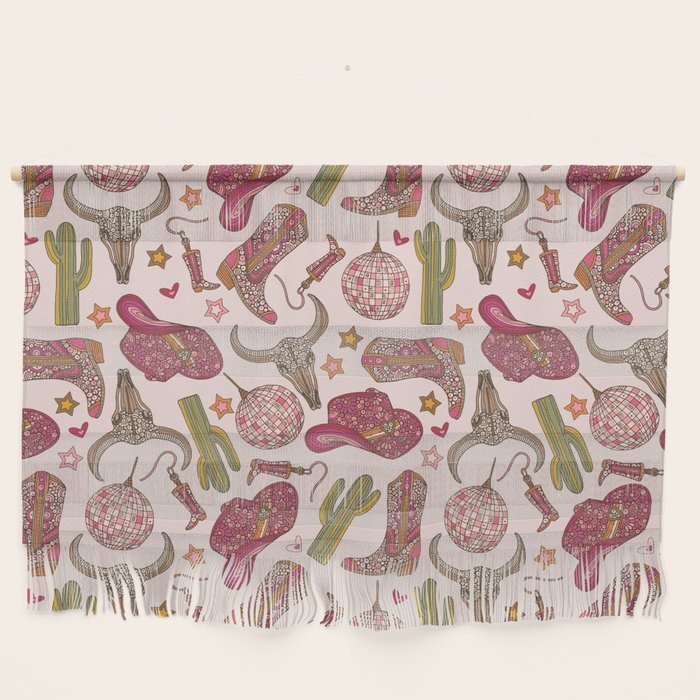 Western Disco Dreams , Cowgirl Pattern Wall Hanging Gallery Image 1