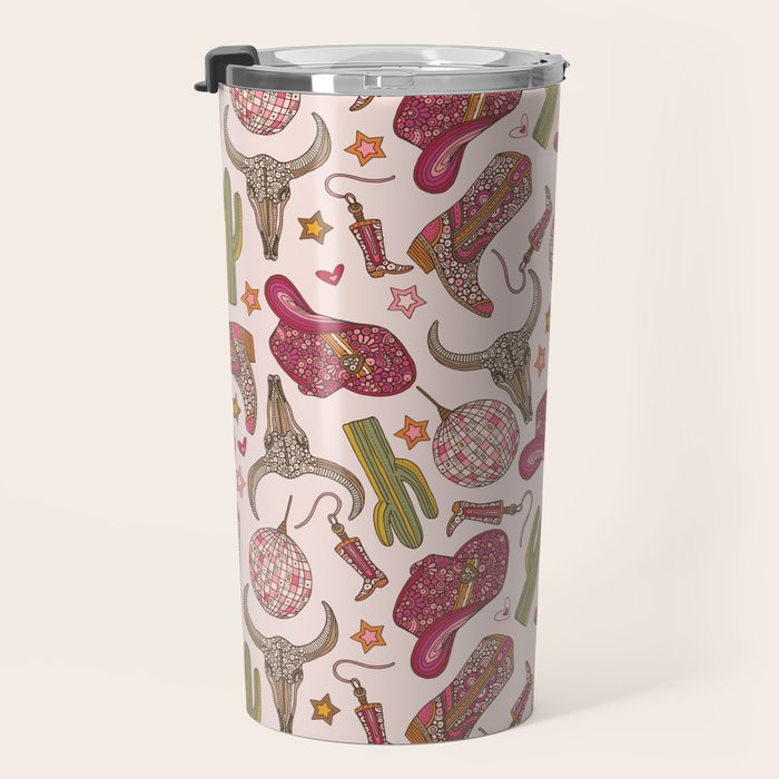 Western Disco Dreams , Cowgirl Pattern Travel Mug Gallery Image 3