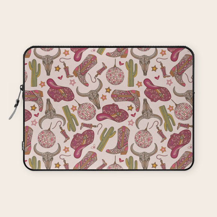 Western Disco Dreams , Cowgirl Pattern Laptop Sleeve Gallery Image 1