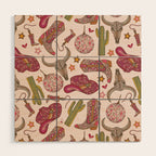 Western Disco Dreams , Cowgirl Pattern Wood Wall Art Gallery Image 1