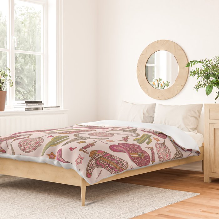 Western Disco Dreams , Cowgirl Pattern Duvet Cover Gallery Image 2